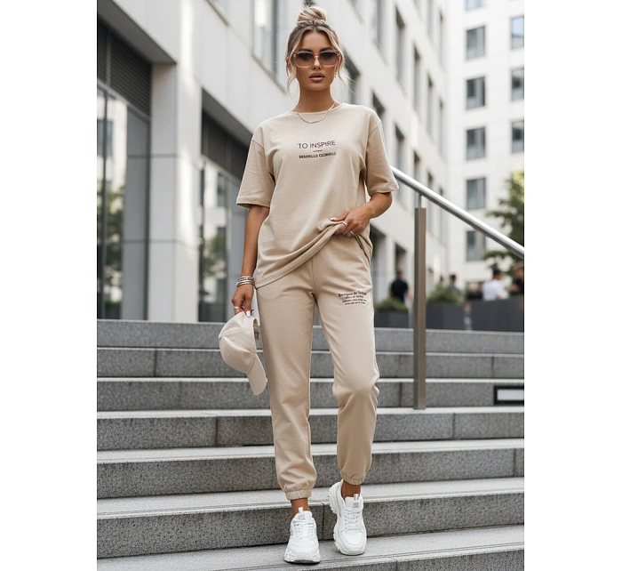 Dámský set beige Dstreet model 21976989 - FashionStreet Dámský set beige Dstreet model 21976989 - FashionStreet