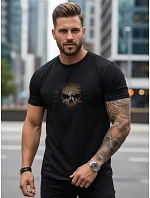 Tshirt męski z nadrukiem czarny model 22136433 - FashionStreet