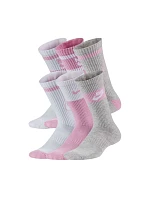 Nike Everyday Cush Crew Youth ponožky bílé, růžové, šedé CK7302 905 Nike Everyday Cush Crew Youth ponožky bílé, růžové, šedé CK7302 905