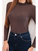 Dámská model 21777027 halenka s rolákem a dlouhým rukávem hnědá - K-Fashion Dámská model 21777027 halenka s rolákem a dlouhým rukávem hnědá - K-Fashion