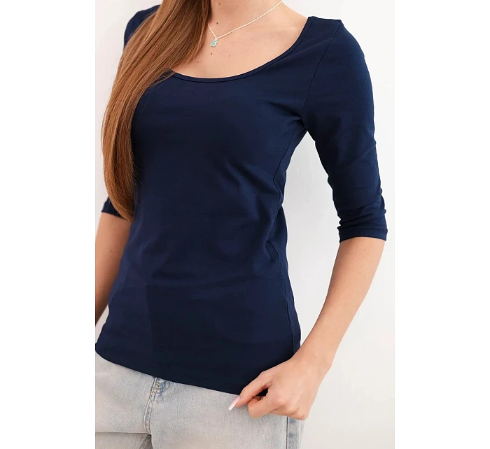 Halenka s kulatým výstřihem granátová