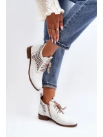 model 21646163 Nízké Kožené Dámské Bílé Botky - Zazoo