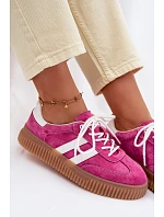 Dámské semišové tenisky na platformě fuchsiové model 22100209 - Boto Dámské semišové tenisky na platformě fuchsiové model 22100209 - Boto