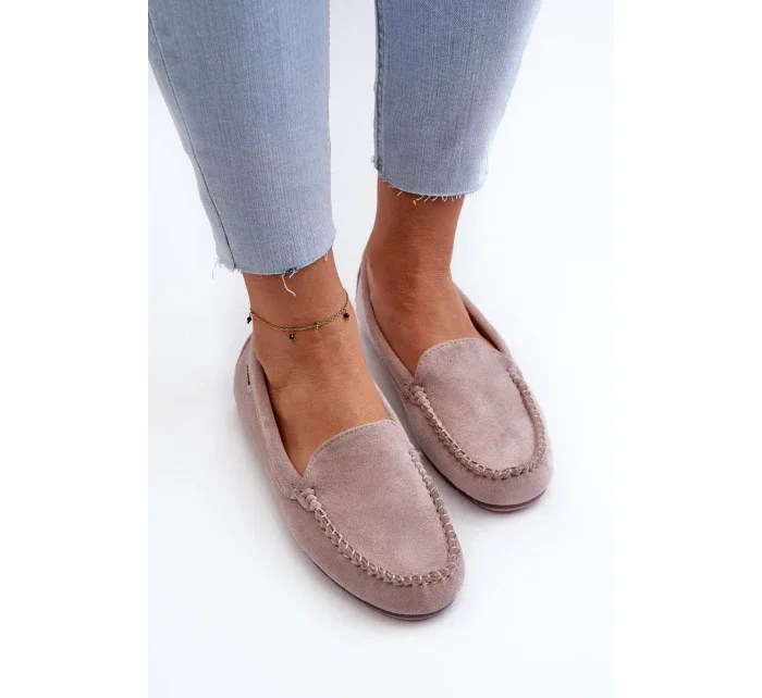 Dámské eko semišové mokasíny, fialová Amrutia