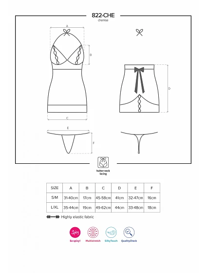 Košilka model 5434878 chemise - Obsessive Košilka model 5434878 chemise - Obsessive