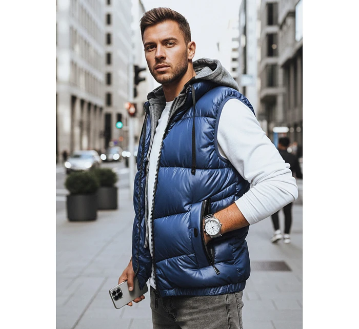 Pánská tmavě modrá vesta FashionStreet TX4143