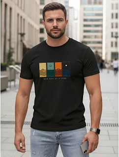 Koszulka męska z nadrukiem czarna model 22182578 - FashionStreet