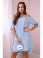 Šaty svázané na rukávech modré Šaty svázané na rukávech modré