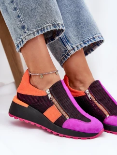 Kožené sneakersy na klínu Maciejka Černé 06853-15