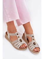 Dámské Sandály Na Klíně S Ozdobami Světle Béžové Inblu RV000015