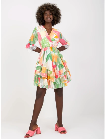 Šaty DHJ SK 0997 1.33X bílé a růžové