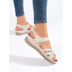 Luxusní  sandály hnědé dámské platforma