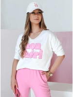 Dámská halenka CHERINO bílá FashionStreet RY2902 s potiskem oversize