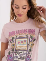 T shirt model 21791067 jasny różowy - FPrice T shirt model 21791067 jasny różowy - FPrice