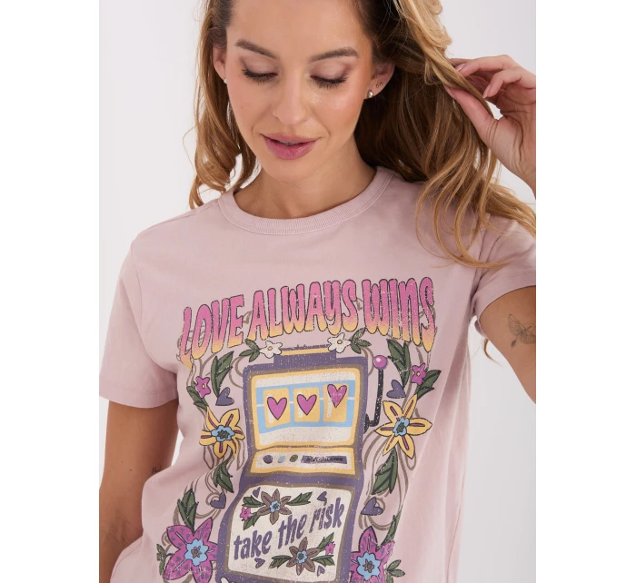 T shirt model 21791067 jasny różowy - FPrice T shirt model 21791067 jasny różowy - FPrice