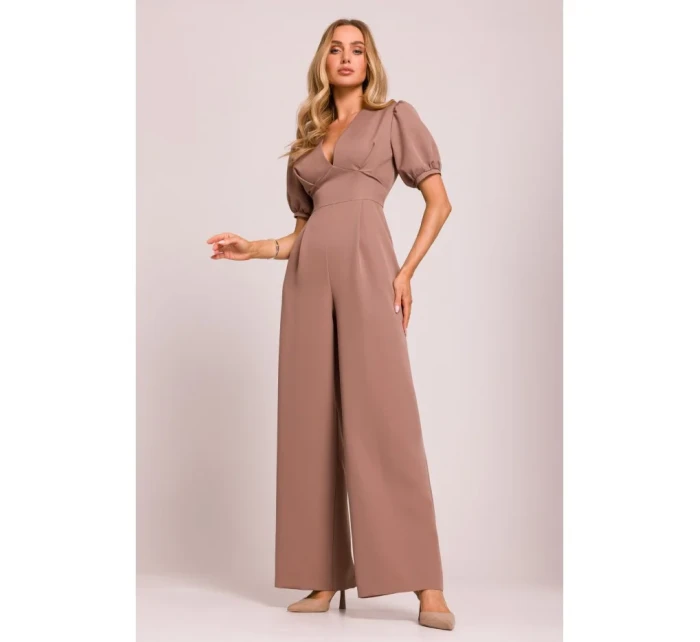 M852 Kombinéza s puff rukávy - mocca