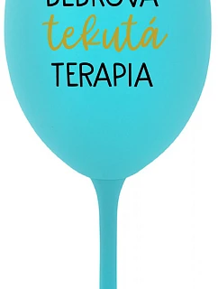 model 22163855 TEKUTÁ TERAPIA tyrkysový pohár na víno 350 ml - Giftela