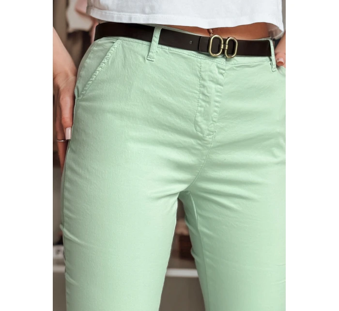 Dámské kalhoty slim fit s páskem LINESKA mint FashionStreet UY2574