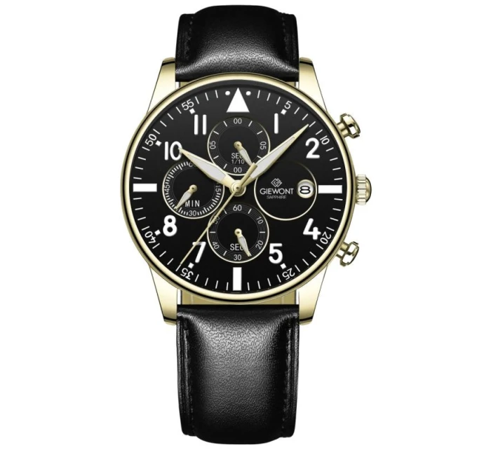 Pánské hodinky Giewont Chronograph Sapphire Black and Gold GW5630-A4 Pánské hodinky Giewont Chronograph Sapphire Black and Gold GW5630-A4