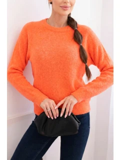 Dámský svetr z baby alpaky s dlouhým rukávem pomerančový