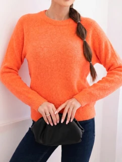 Dámský svetr z baby alpaky s dlouhým rukávem pomerančový