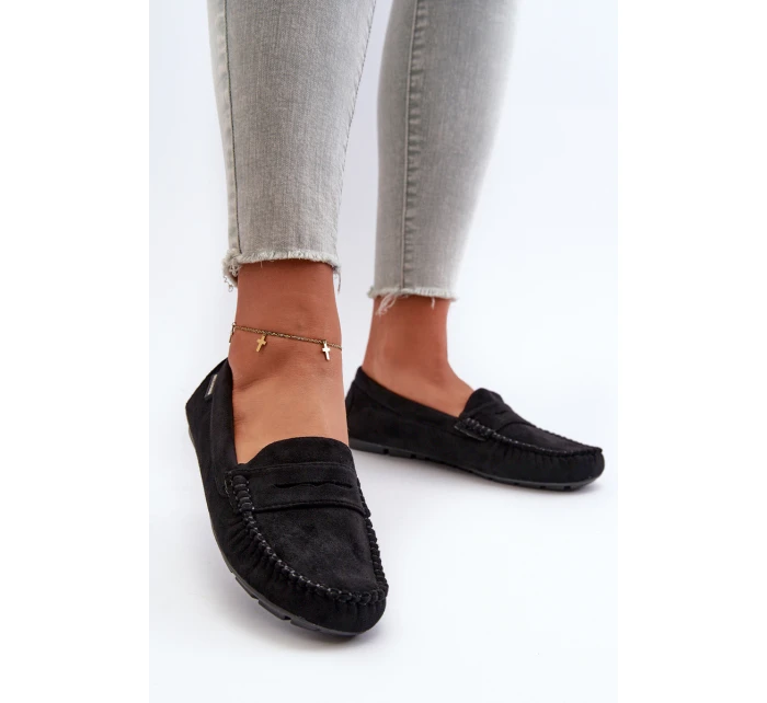 Dámské mokasíny z semiše černé model 21666666 - Boto