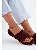 Dámské pantofle s mašlí Čokoládové Gelmira