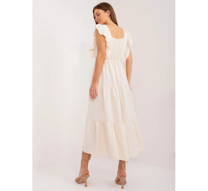 Sukienka DHJ SK model 19905062 jasny beżowy - FPrice Sukienka DHJ SK model 19905062 jasny beżowy - FPrice