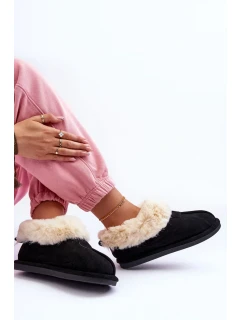 Dámské pantofle s kožíškem, černá Lanoze
