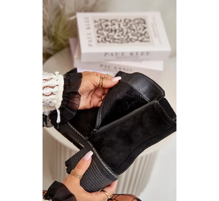 Dámské Kotníkové Boty Na Podpatku Z Eko Semiše Zateplené Černé Nevitas Dámské Kotníkové Boty Na Podpatku Z Eko Semiše Zateplené Černé Nevitas