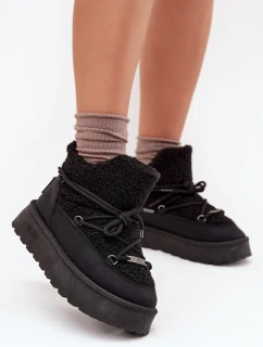 Dámské sněhule na platformě s kožešinkou (beránek) Big Star – černé