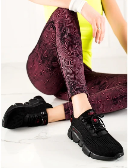 Komfortní tenisky dámské černé bez podpatku Komfortní tenisky dámské černé bez podpatku