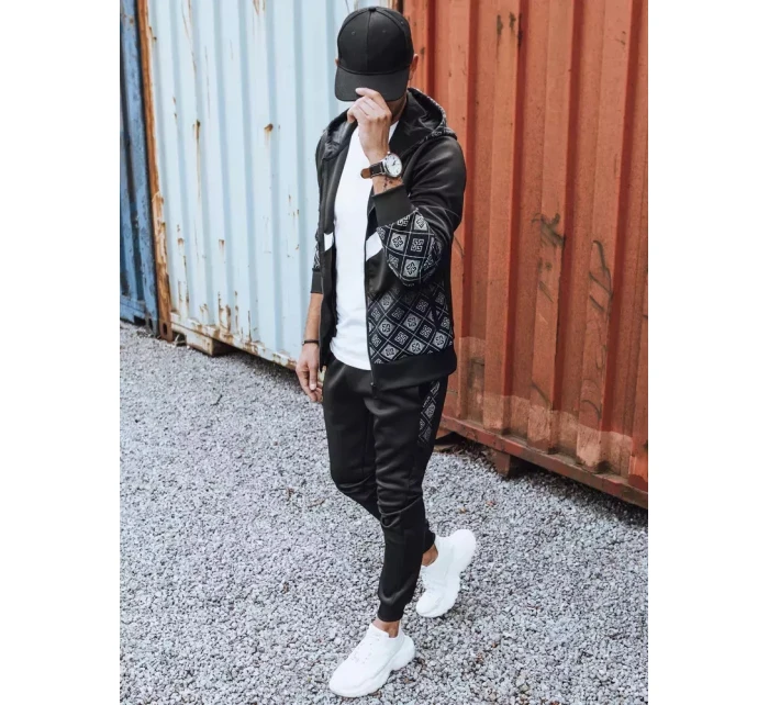 Pánská černá tepláková souprava Dstreet AX0604 Pánská černá tepláková souprava Dstreet AX0604