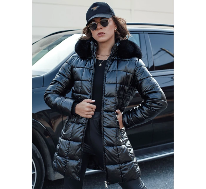 WINTERZIP dámská prošívaná zimní bunda s kapucí černá FashionStreet TY4565 WINTERZIP dámská prošívaná zimní bunda s kapucí černá FashionStreet TY4565