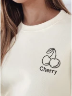 Dámská oversize mikina s výšivkou CHERSOFT ecru FashionStreet BY1400