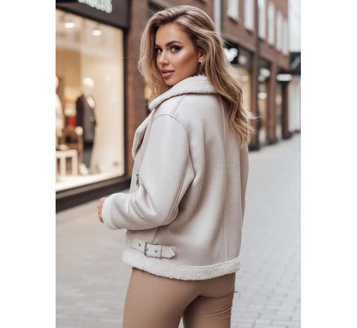 Dámská semišová bunda SOFTSTILL s ovčí kůží bílá FashionStreet TY4748z