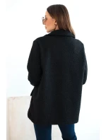 Dámská bunda z měkkého beránka s límcem černá