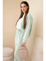 Dámský viskózový máslový komplet s lampasy tmavý model 22011676 - K-Fashion Dámský viskózový máslový komplet s lampasy tmavý model 22011676 - K-Fashion