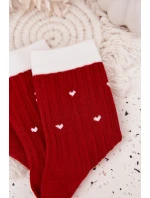 Dámské Vánoční Ponožky Ve Srdíčkách Červené