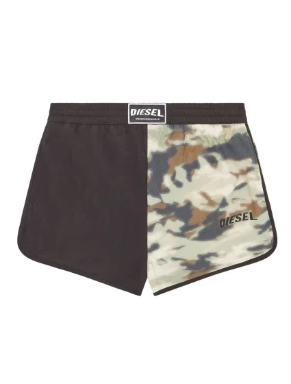 Pánské koupací kraťasy A09681 0SHAL E4944 khaki/černá - Diesel