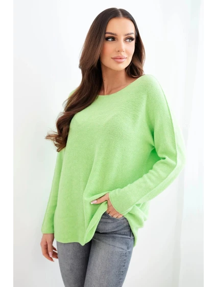 Dámský svetr z viskózy s dlouhým rukávem a kulatým výstřihem jablkový Dámský svetr z viskózy s dlouhým rukávem a kulatým výstřihem jablkový