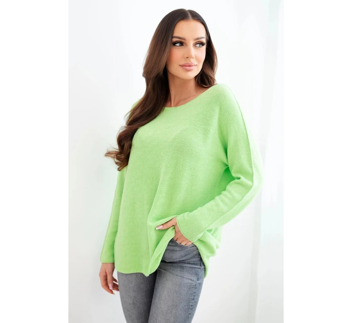 Dámský svetr z viskózy s dlouhým rukávem a kulatým výstřihem jablkový Dámský svetr z viskózy s dlouhým rukávem a kulatým výstřihem jablkový