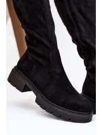 Dámské kozačky z eko semiše černé model 21821828 - Boto Dámské kozačky z eko semiše černé model 21821828 - Boto