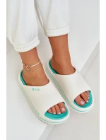 Dámské pantofle na platformě Big Star – bílá/mátová