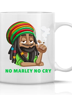BOB MARLEY - klasický bílý keramický hrníček 300 ml
